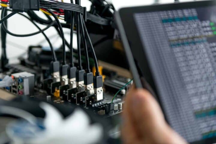 Mehrere USB-Geräte an Computer-Mainboard angeschlossen