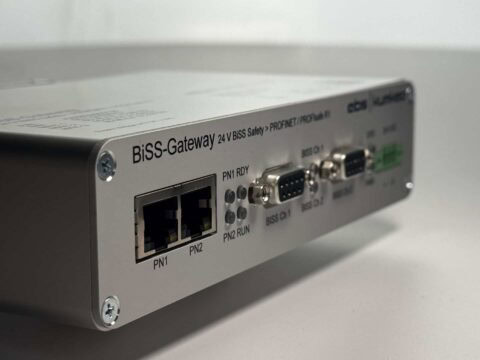 BiSS-Gateway mit Ethernet- und D-Sub-Anschlüssen