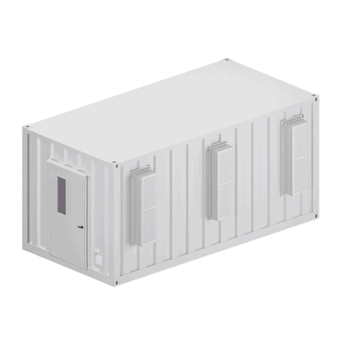 White utility cabinet with door and ventilation units